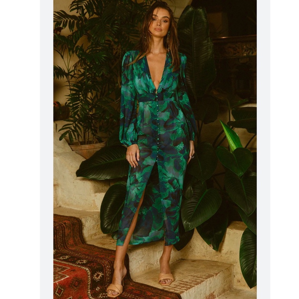 Runaway Calista green floral dress - Picture 2 of 8
